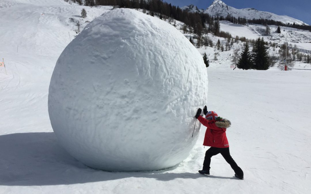 8. Little girl with ice blue hair and snowball in hand - wide 2